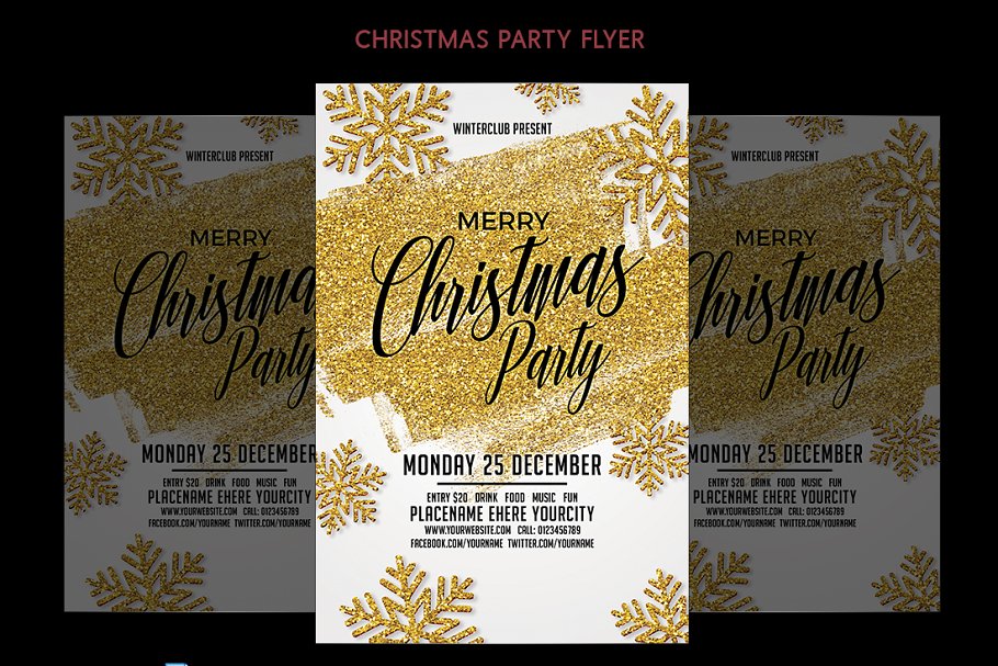 圣诞晚会宣传单模板 Christmas Party Flyer