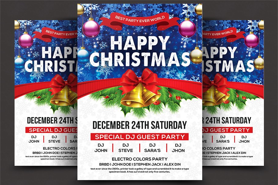圣诞节活动海报设计Christmas Party Flyer