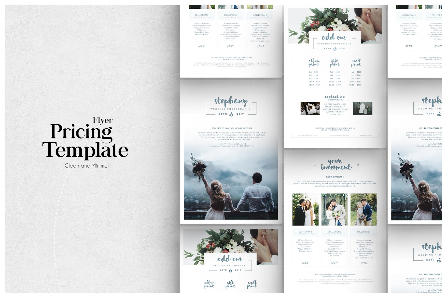 摄影定价广告海报设计模板 Photography Pricing Guide Flyer