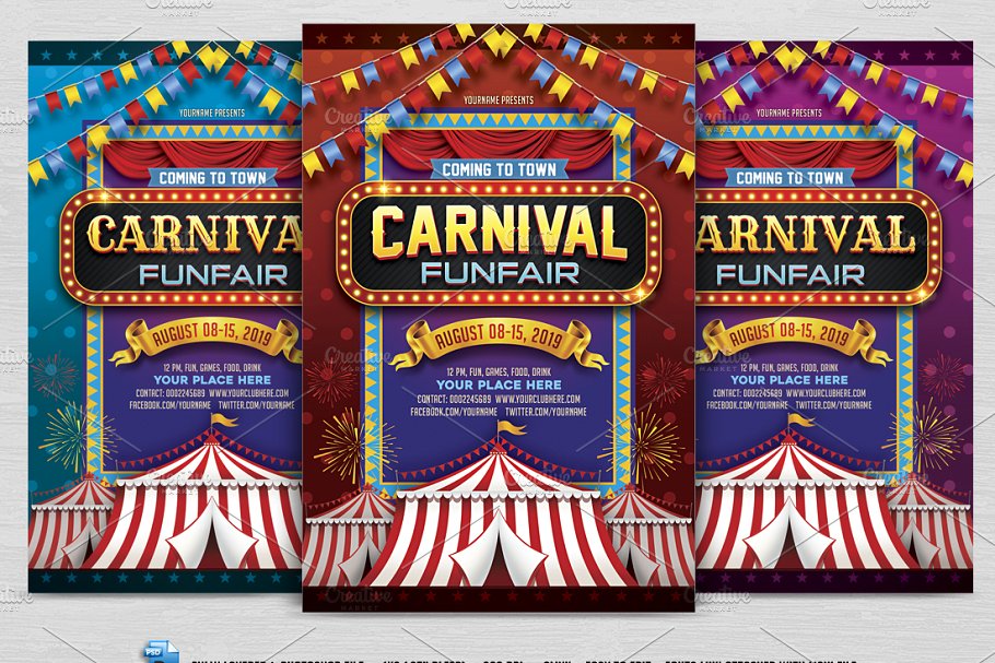 马戏狂欢节海报设计 Carnival Flyer