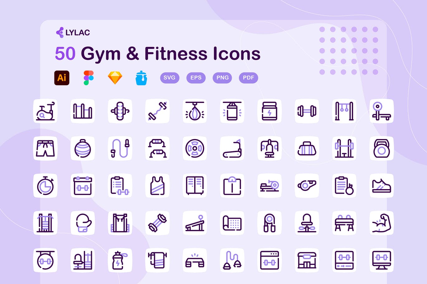 健身房和健身图标