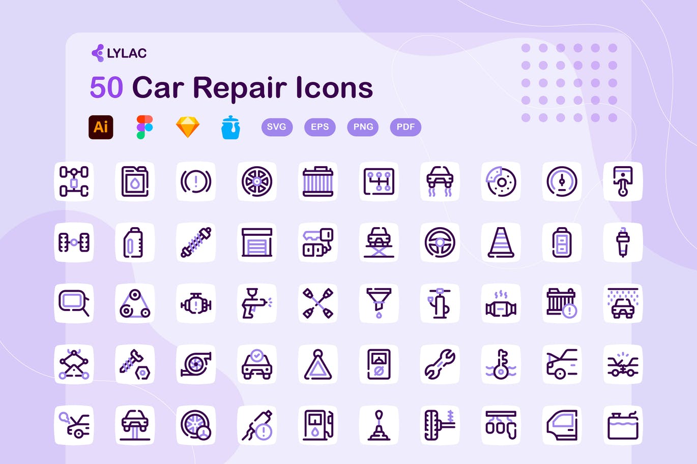 50个汽车维修图标
