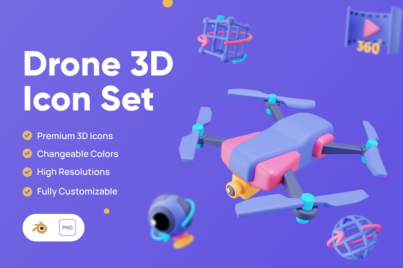 无人机3D图标