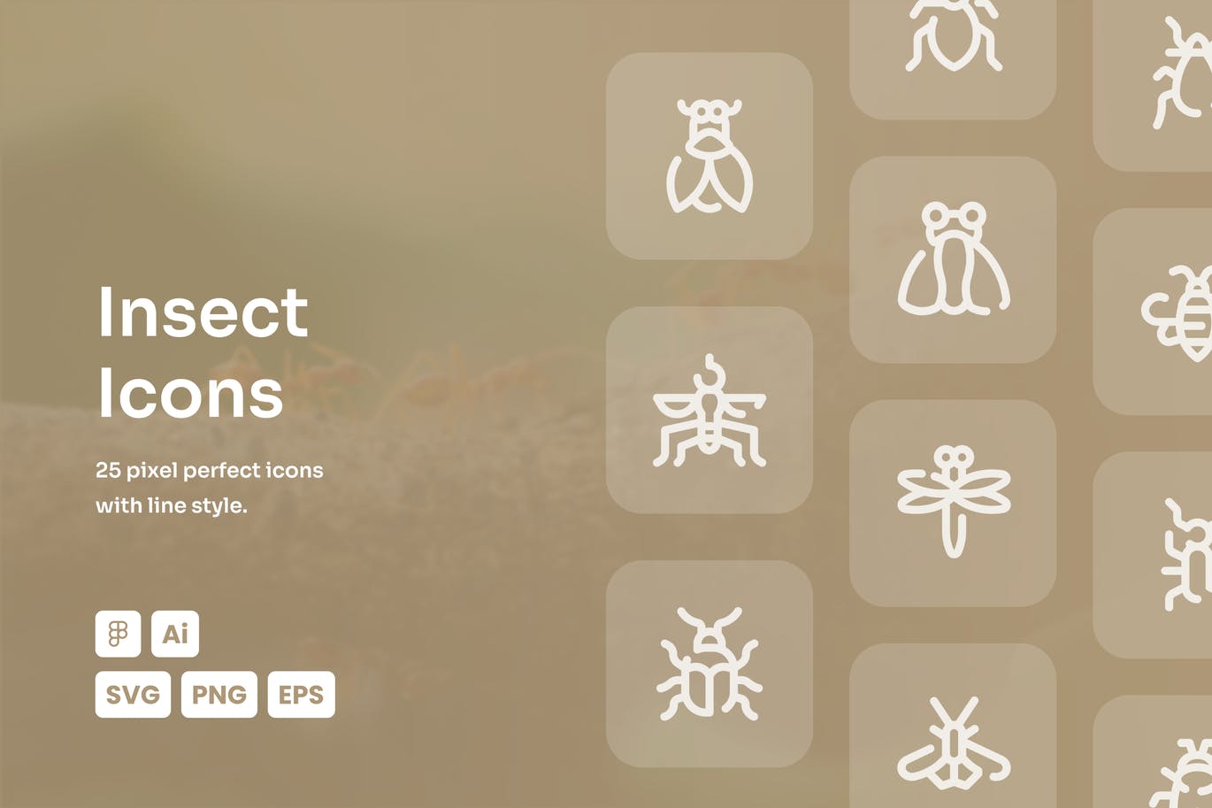 昆虫线型图标下载