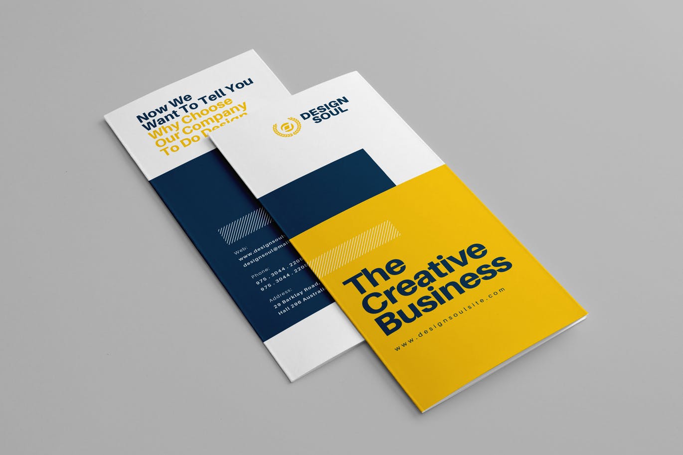 简约时尚高端多用途的高品质三折页设计模板（psd）