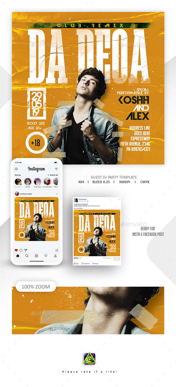 DJ音乐派对传单模板