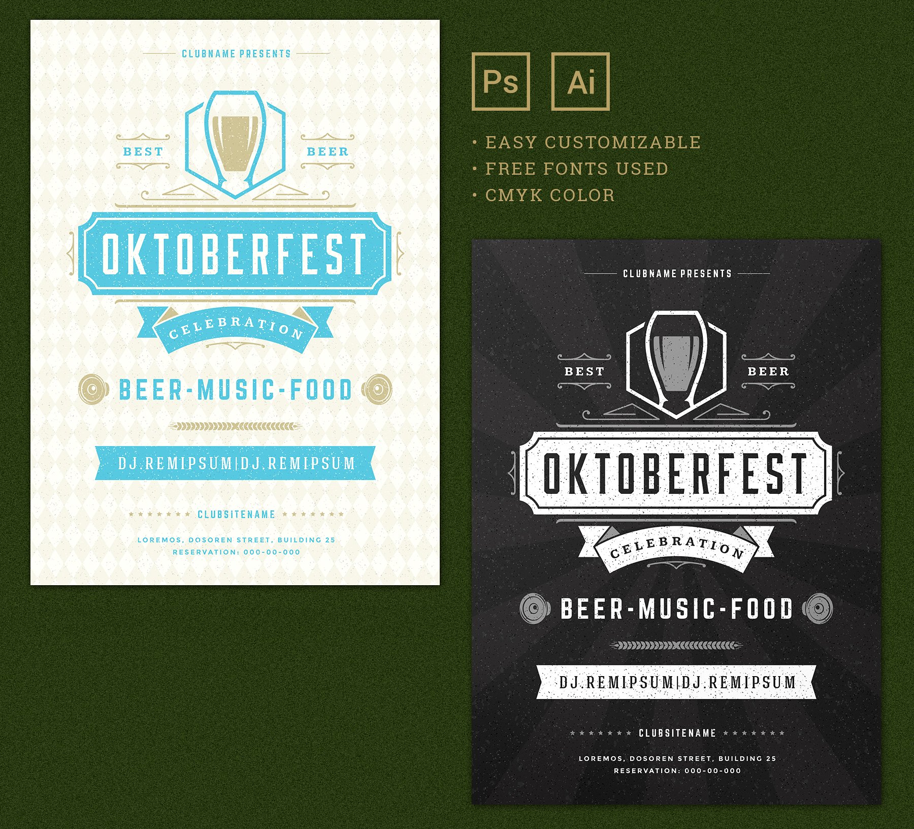 啤酒节宣传单模板 Oktoberfest Flyer Template
