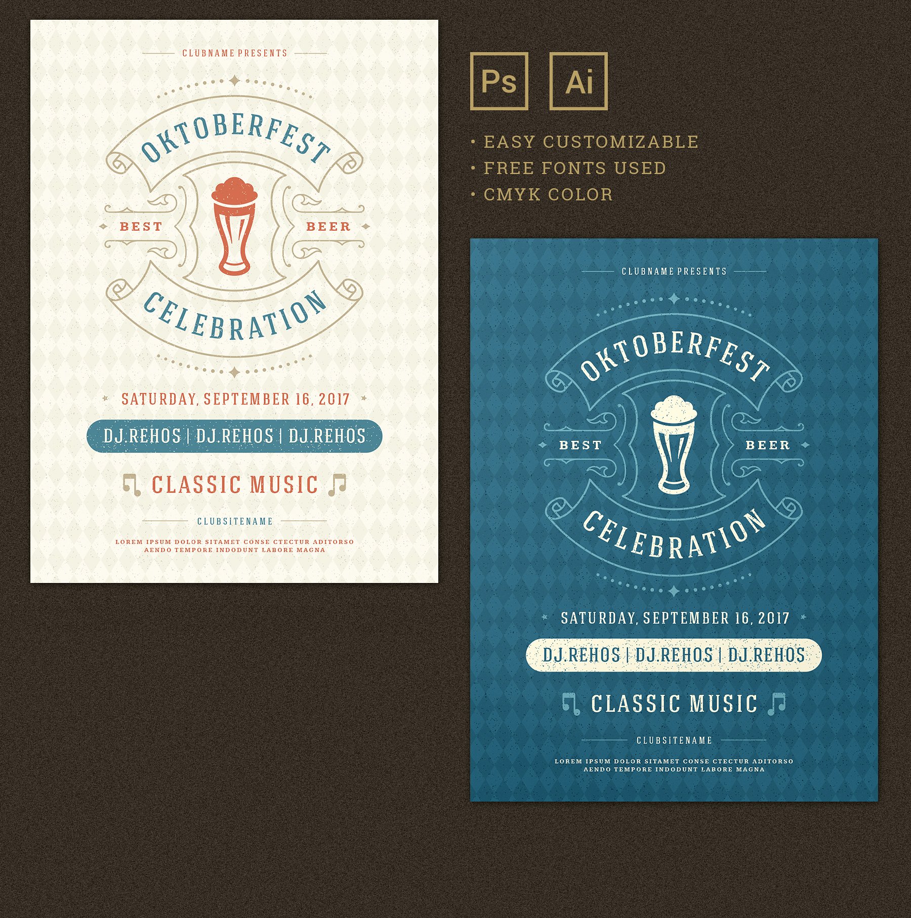 啤酒节宣传单模板 Oktoberfest Flyer Template