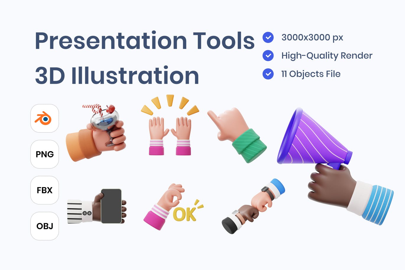 演讲相关3D图标