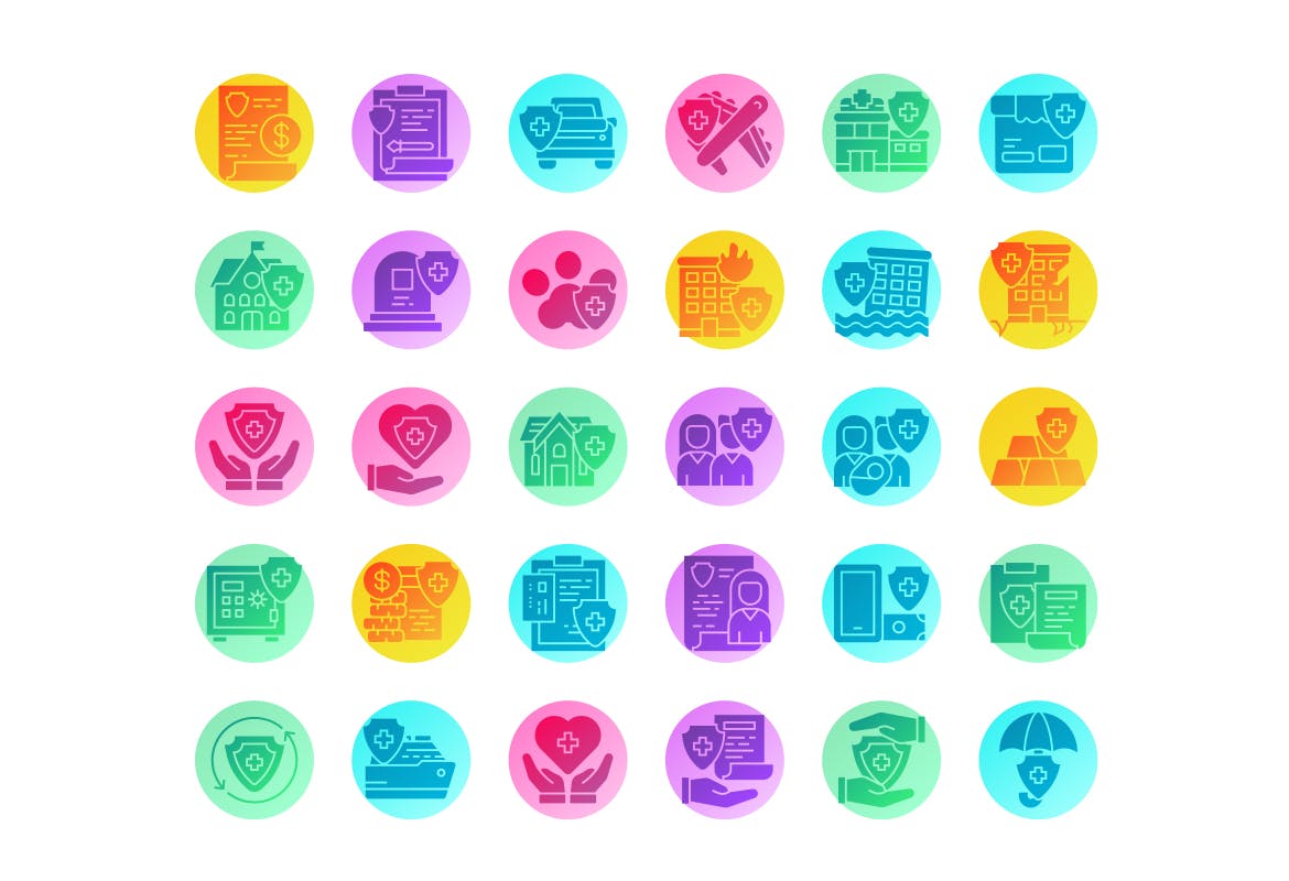 30 保险行业相关图标（AI,EPS,PNG,SVG）