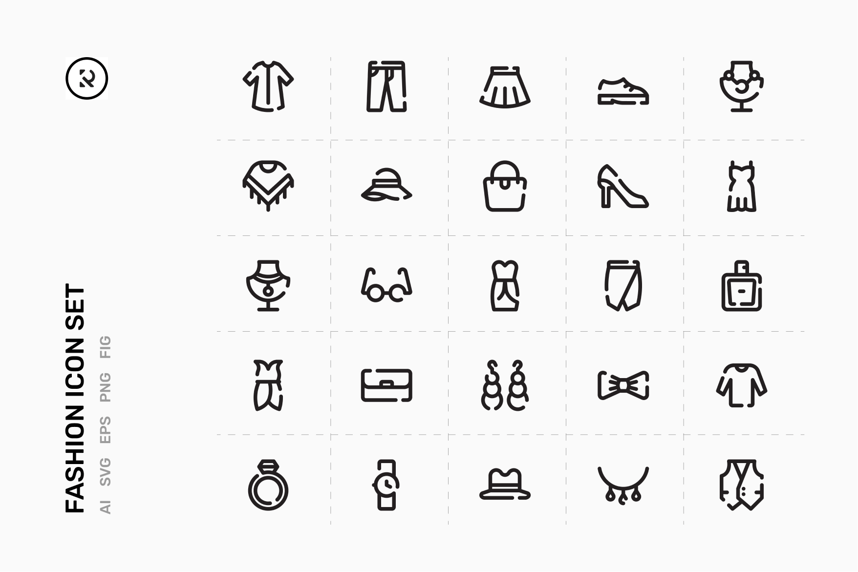 时尚元素图标（AI,EPS,PNG,SVG）