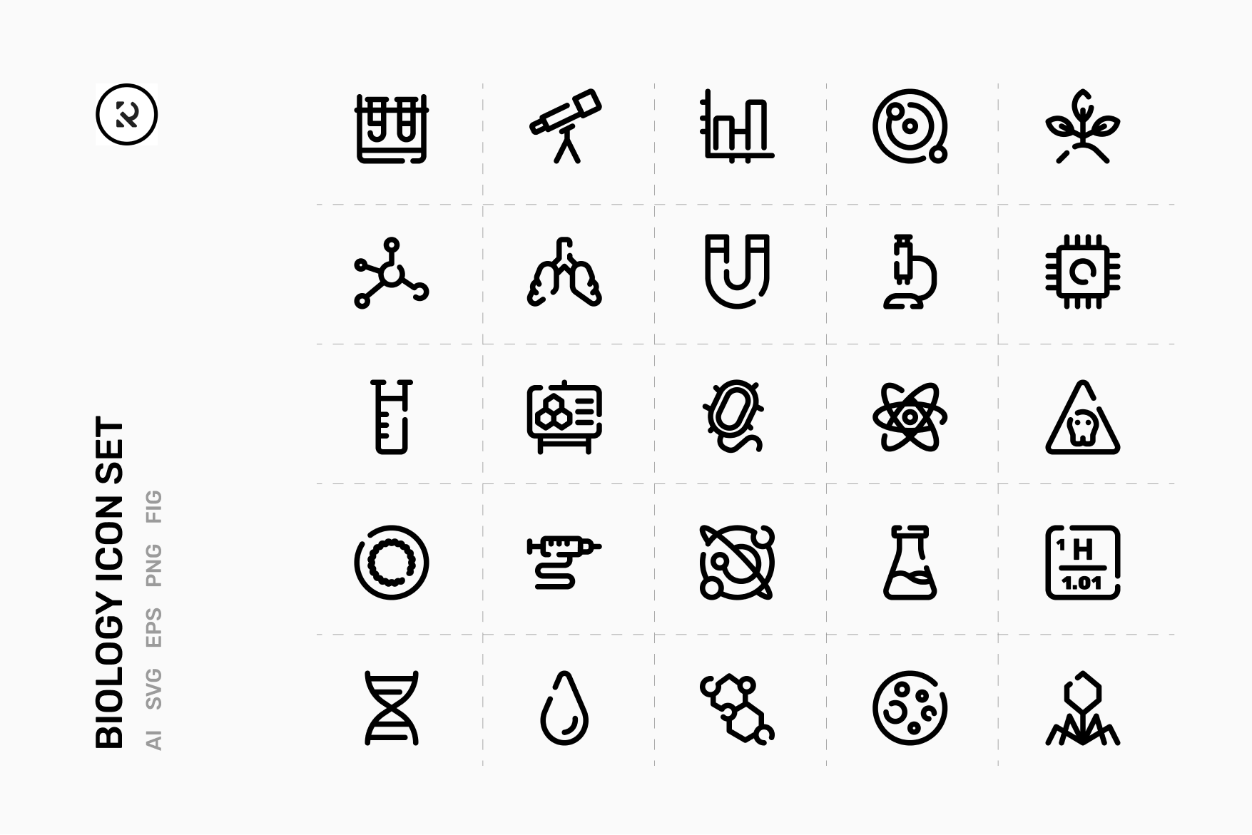 生物科技图标（AI,EPS,PNG,SVG）