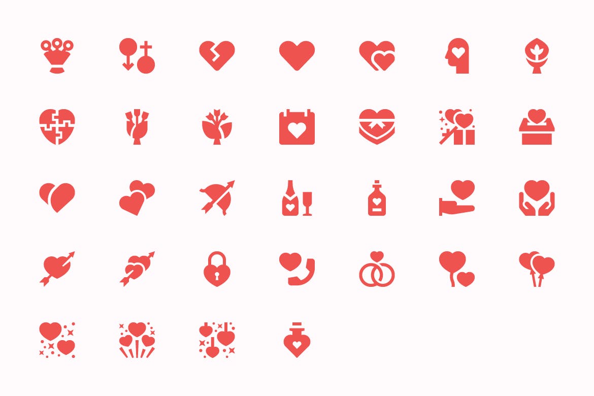 浪漫情人节元素图标合集（SVG）