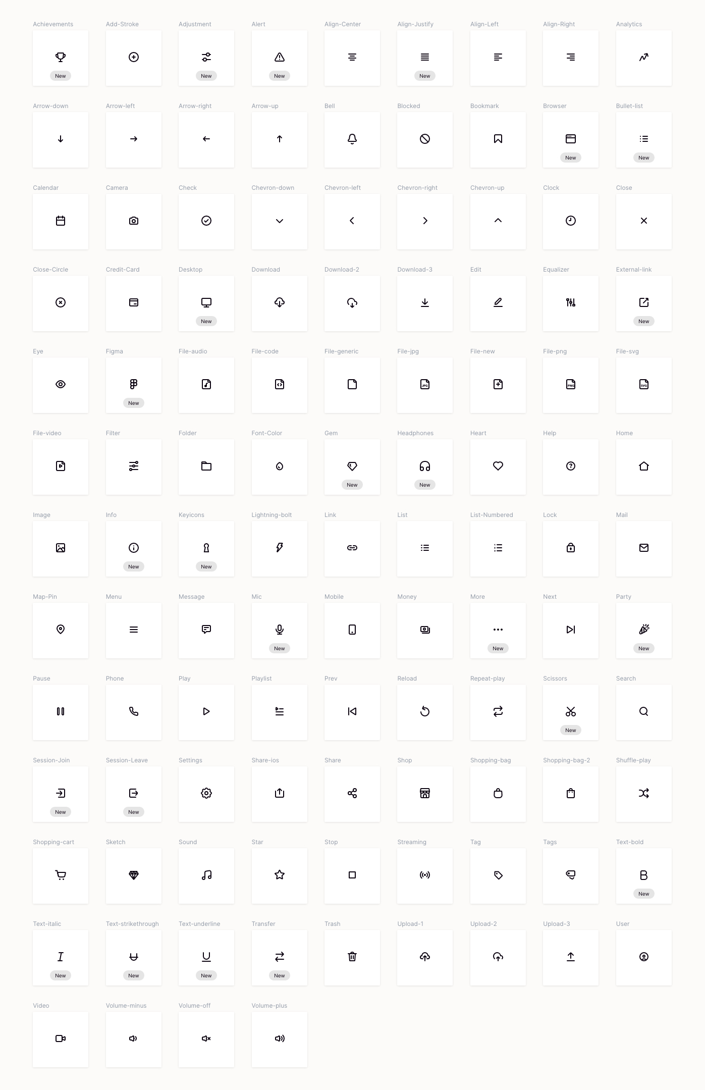 干净的矢量图标集