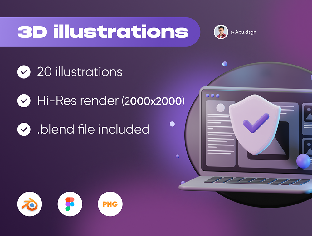 现代科技设备3D插画