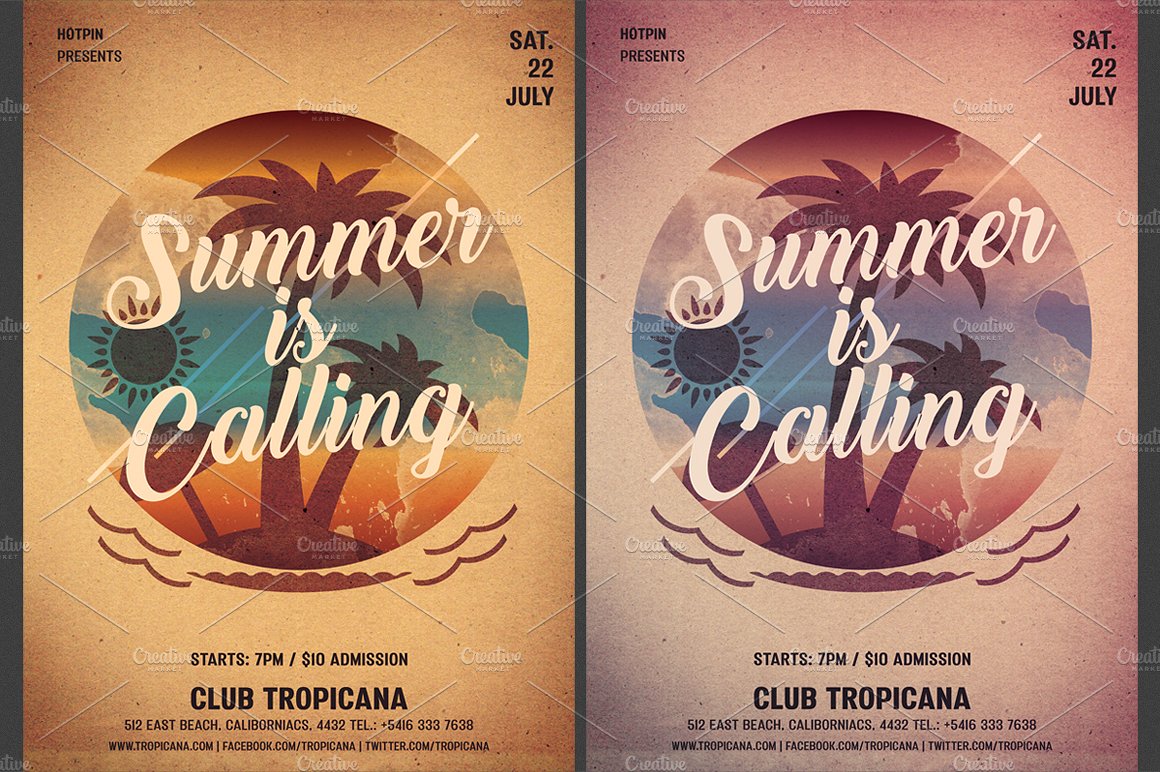 夏日派对宣传单模板 Summer Party Flyer Template