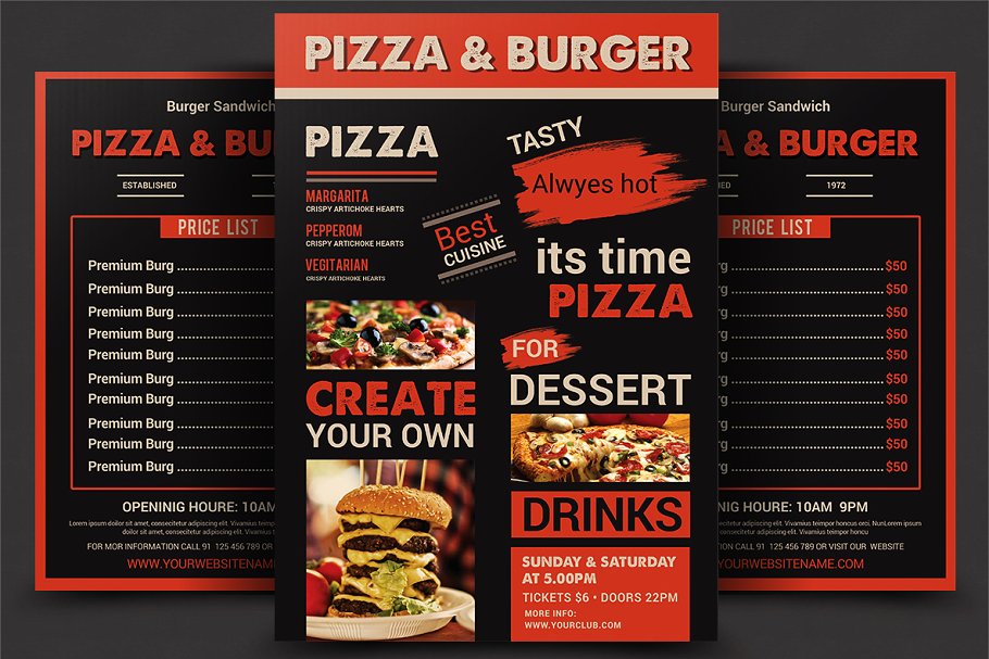 食物菜单海报制作模板 Food Menu