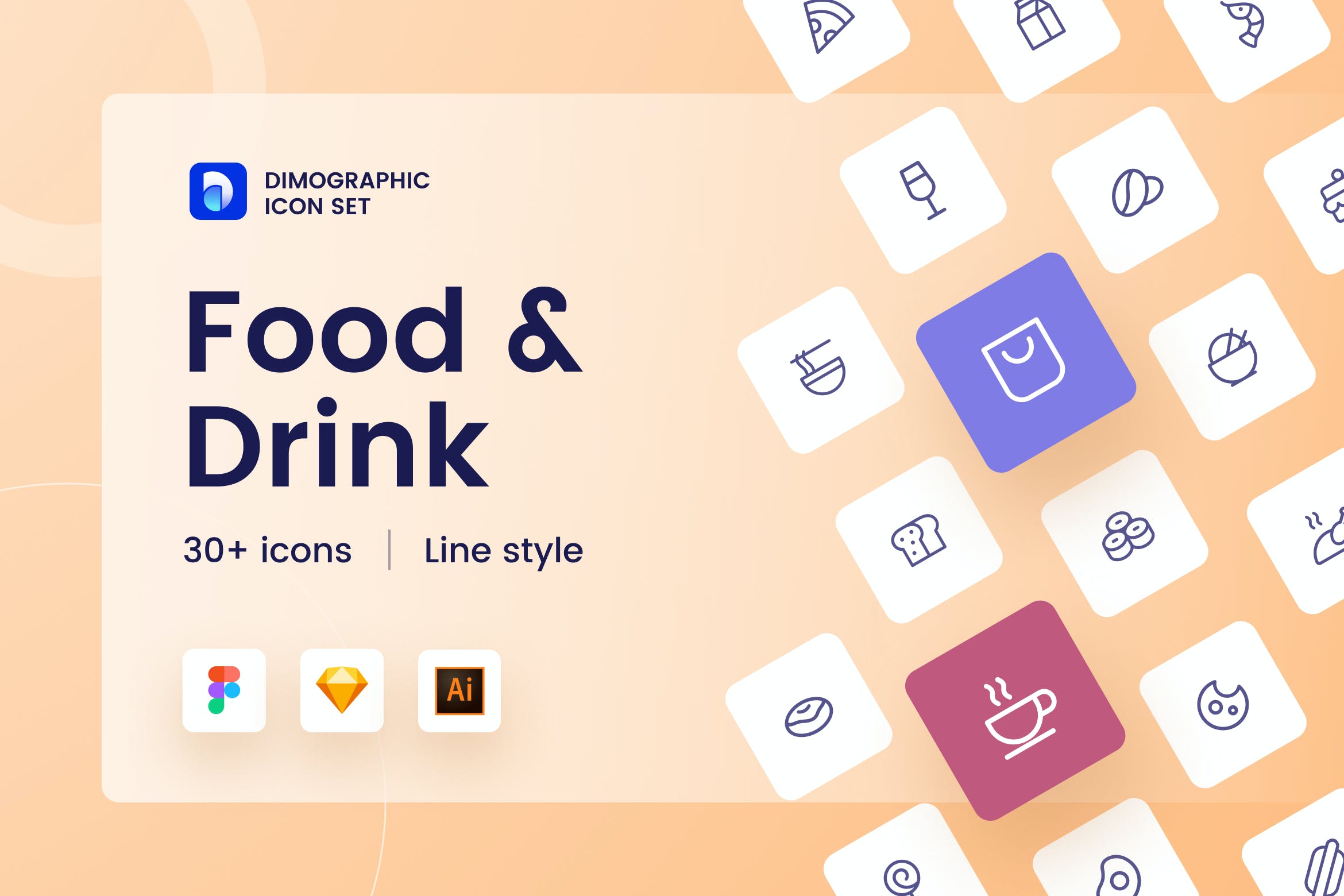 餐饮图标合集下载（AI,EPS,PNG,SVG）