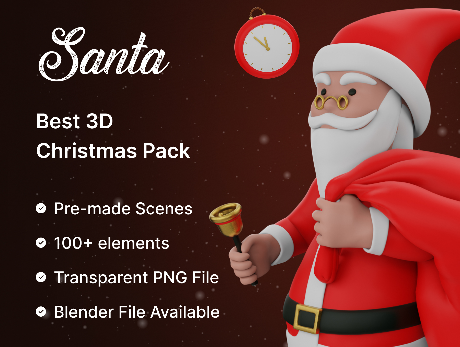 圣诞节圣诞老人3D插画包