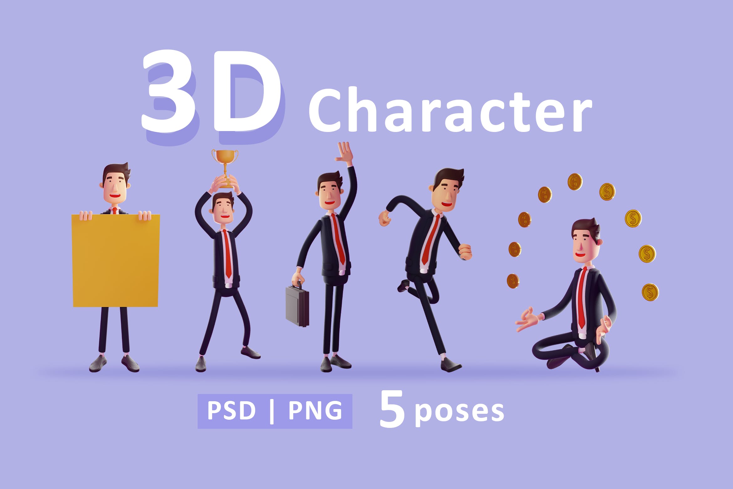 3D商人卡通角色合集 Businessman – 3d character set
