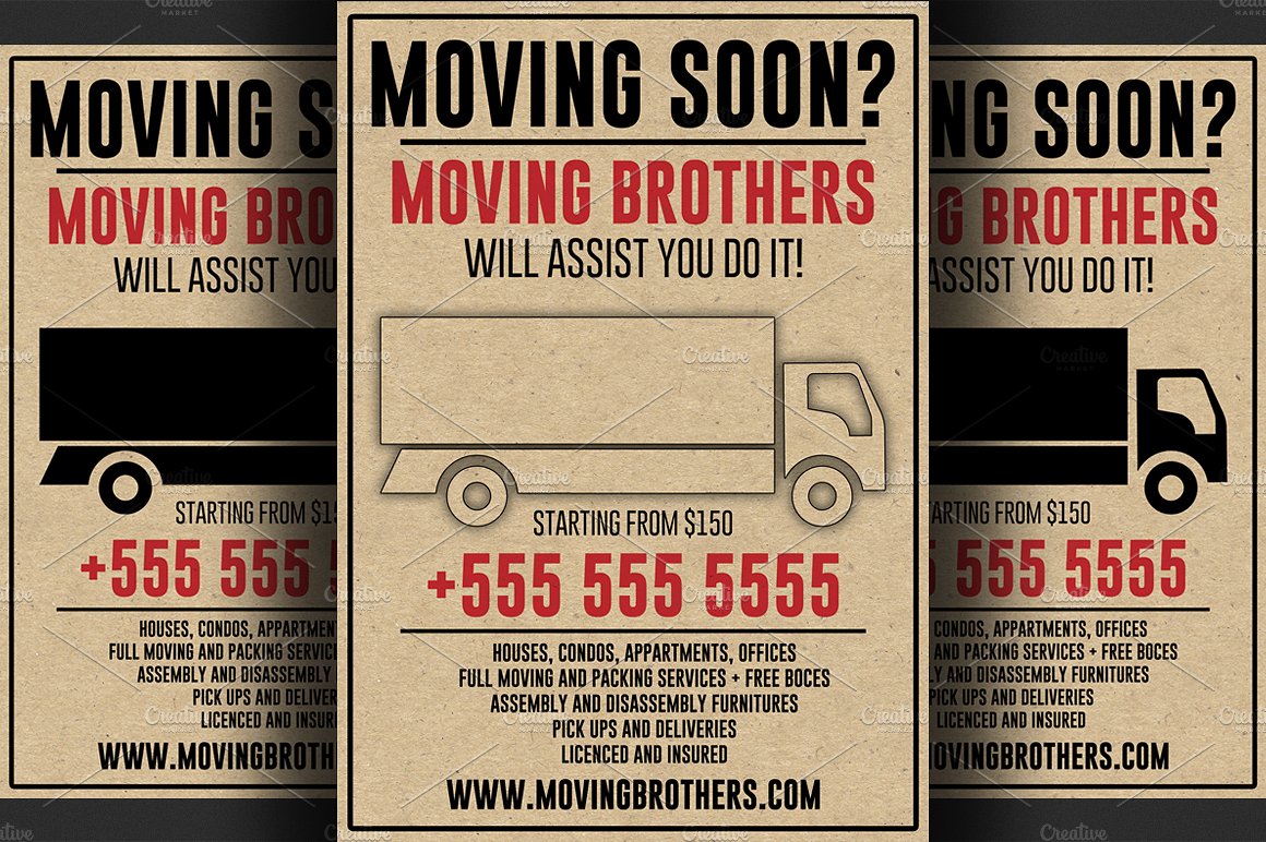 搬家公司宣传单模板 Moving Company Flyer Template