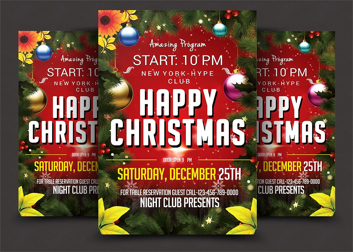 圣诞节海报制作模板 Christmas Flyer