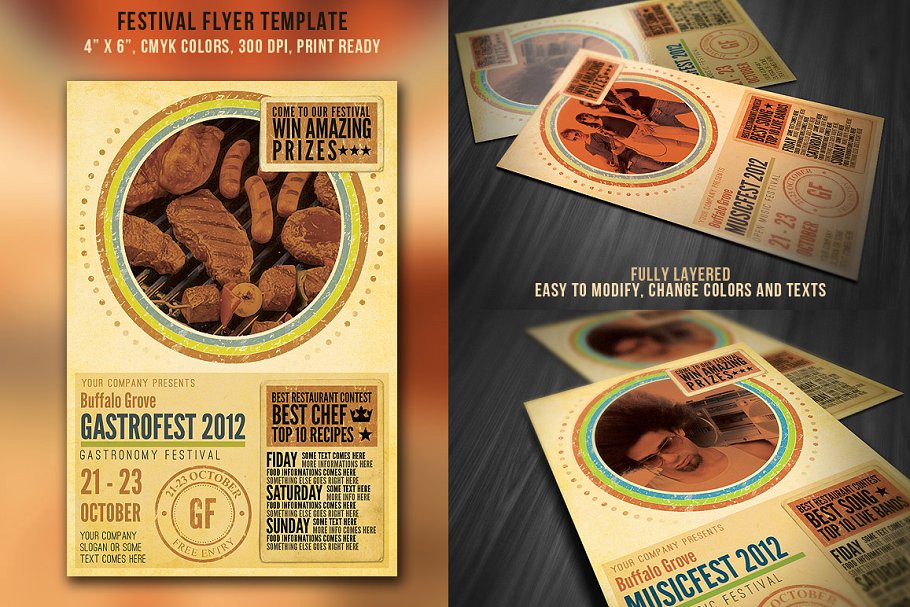 经典节日海报模板 Festival Flyer Template