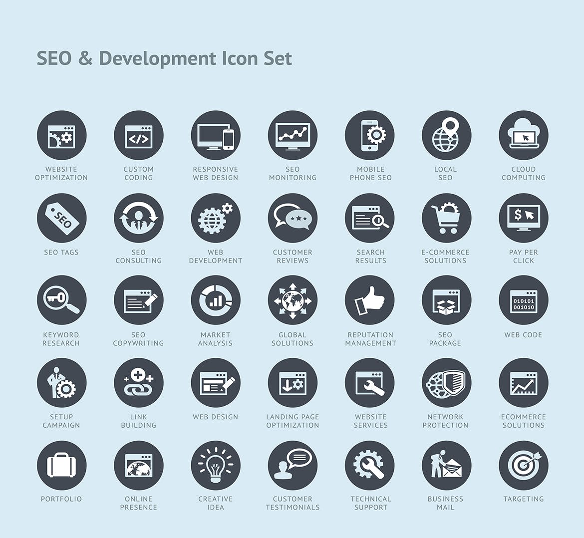 现代风的SEO网站优化图标下载 [AI]