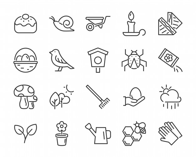 春天复活节农场花园图标素材