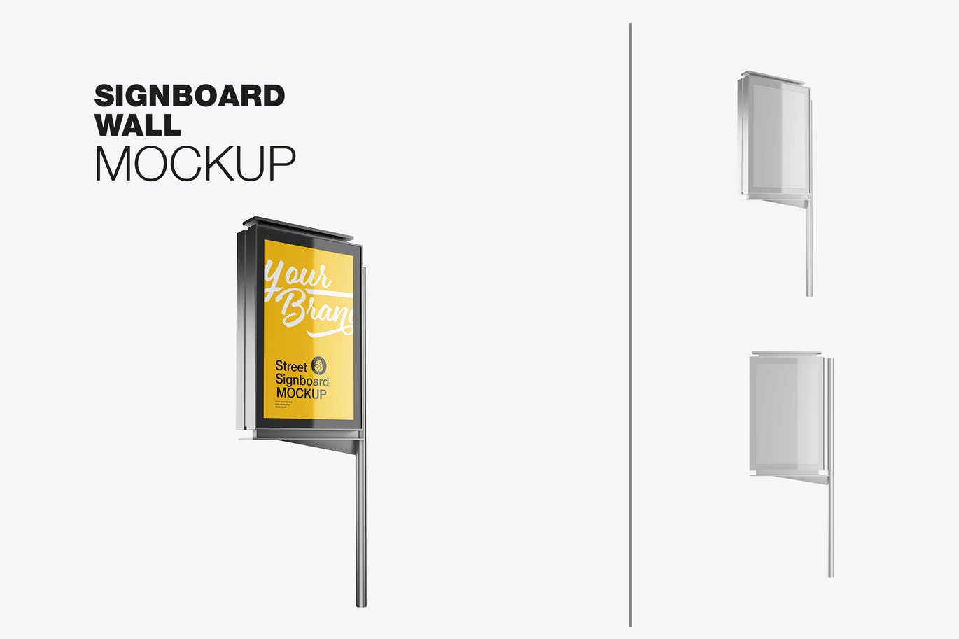 铁架招牌广告展示样机 Signboard Wall Mockup