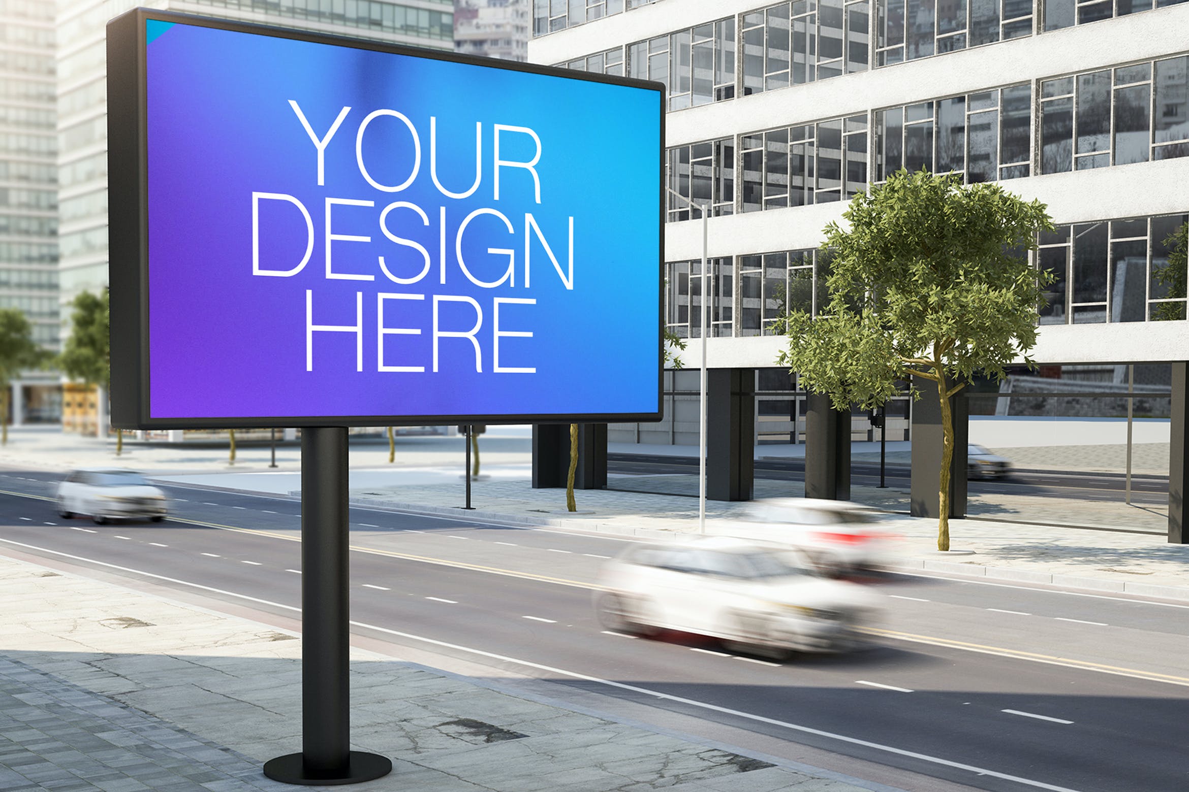 城市街道海报广告牌设计样机素材 Advertising Display on the street Mockups