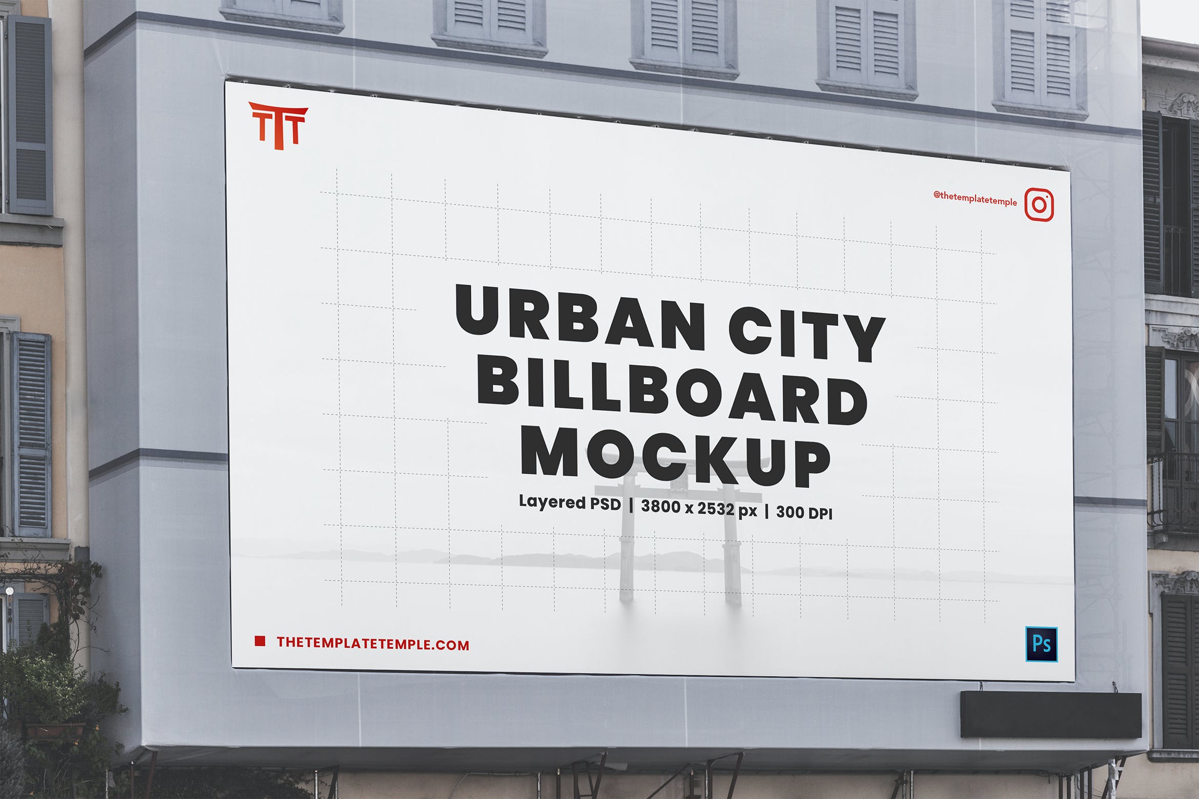 城市商超大屏幕广告牌设计样机v4 Urban City Billboard Mockup 04