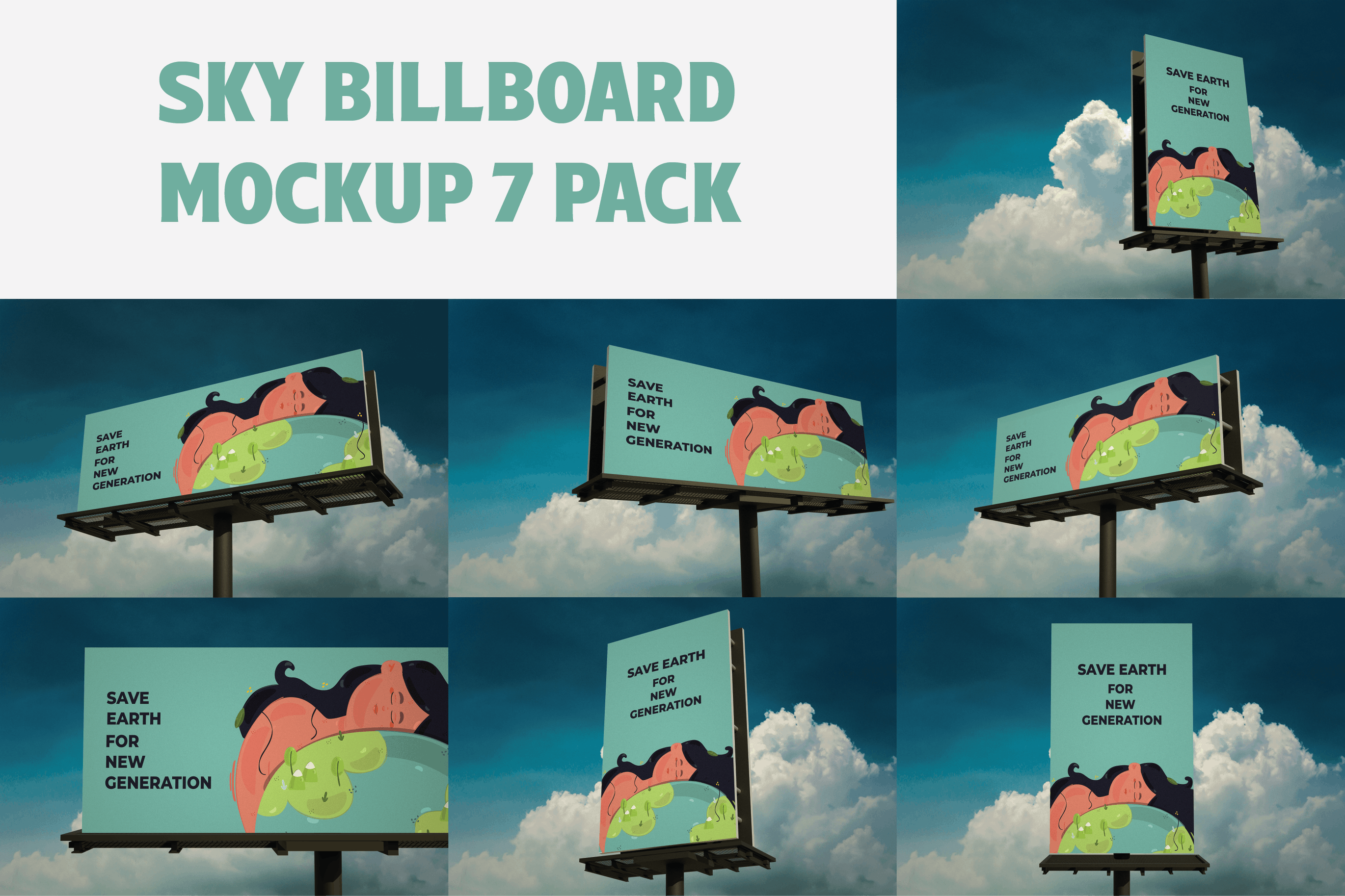 高速公路广告牌广告展示设计样机 Billboard Mockup Pack – AS