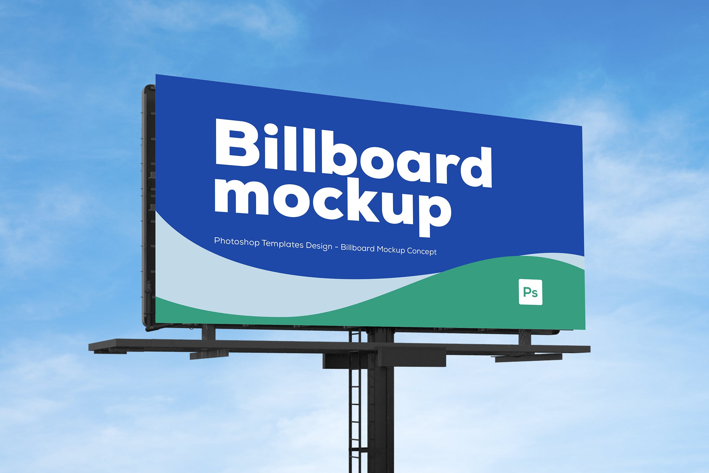 城市公路道路巨型广告牌设计样机模板v6 Billboard Mockup