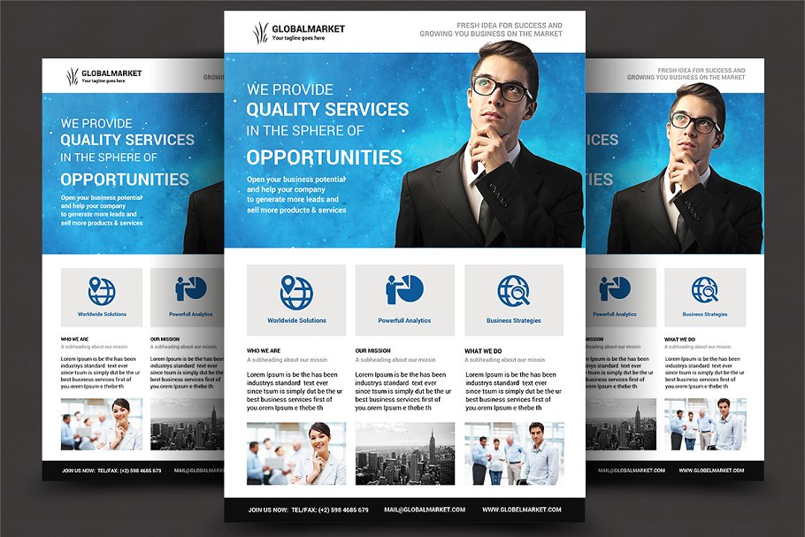 企业海报制作模板 Corporate Flyer