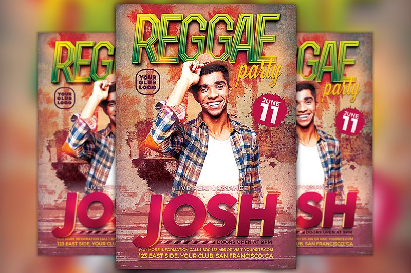 人物海报设计模板 Reggae Artist Flyer Template