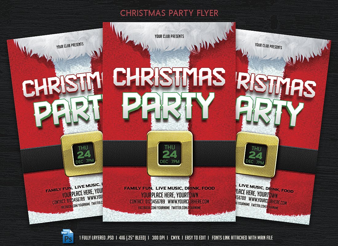 创意圣诞节海报设计模板 Christmas Party