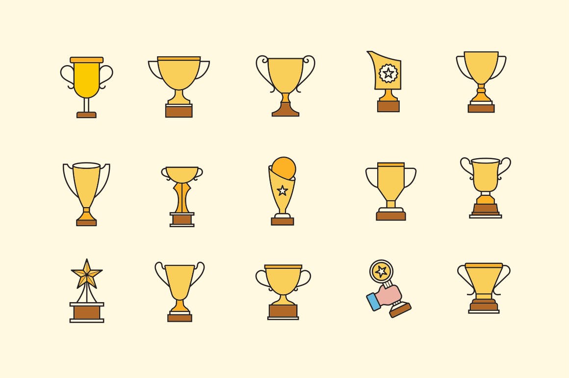 奖杯金杯图标素材下载[Ai]