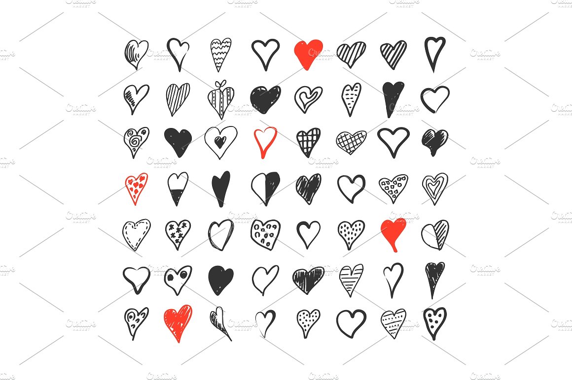 手绘爱心图标 Collection heart4