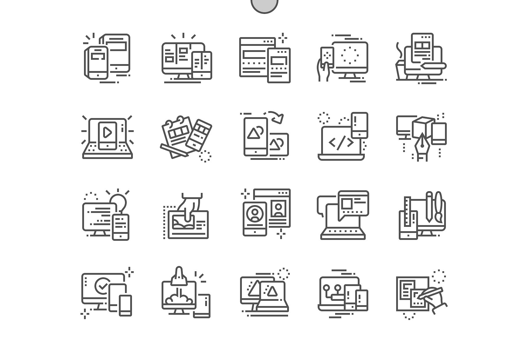 响应式设计图标素材 Responsive design Line Icons