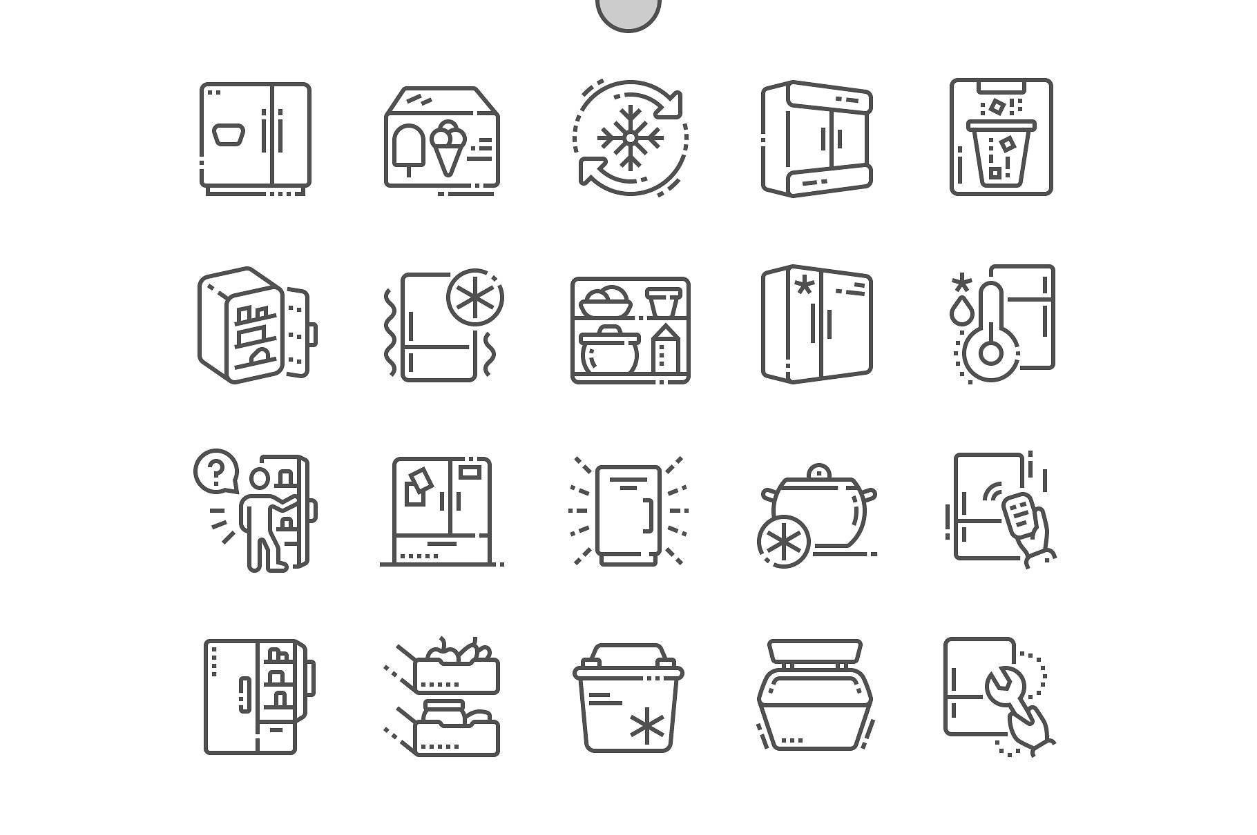 冰箱细线图标素材 Fridge Line Icons