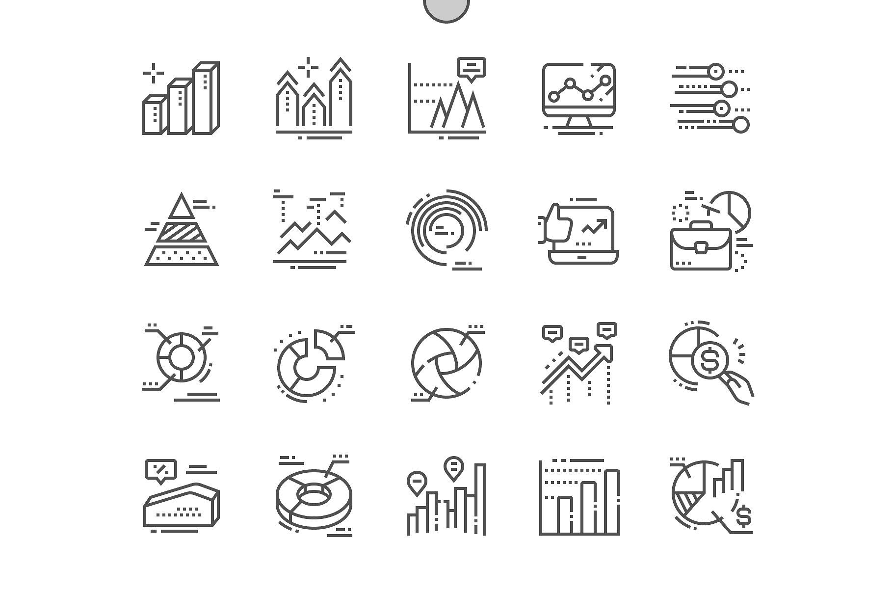 数据矢量图标 Charts Line Icons