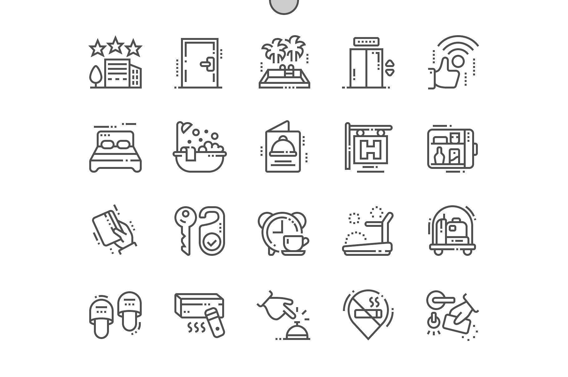 酒店矢量图标 Hotels Line Icons