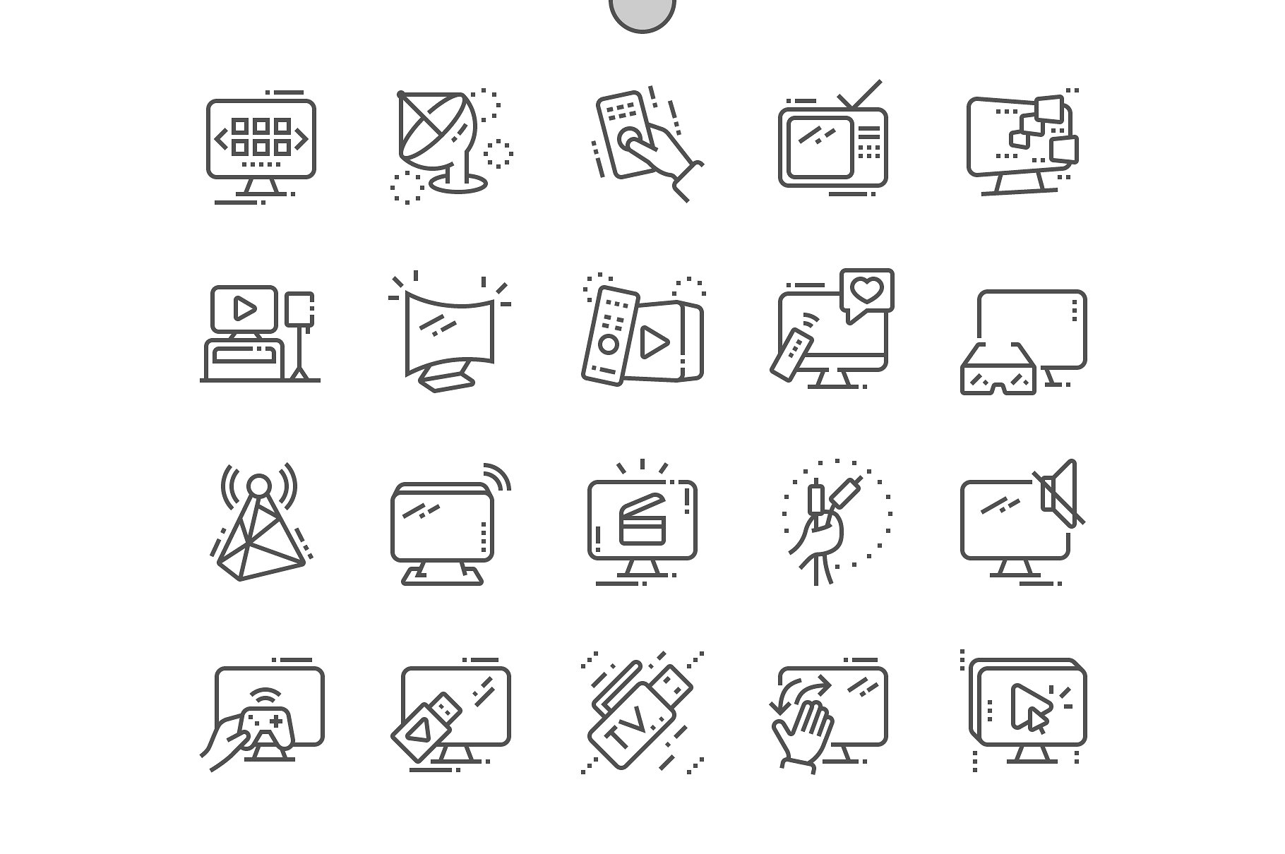 电视图标素材 TV Line Icons