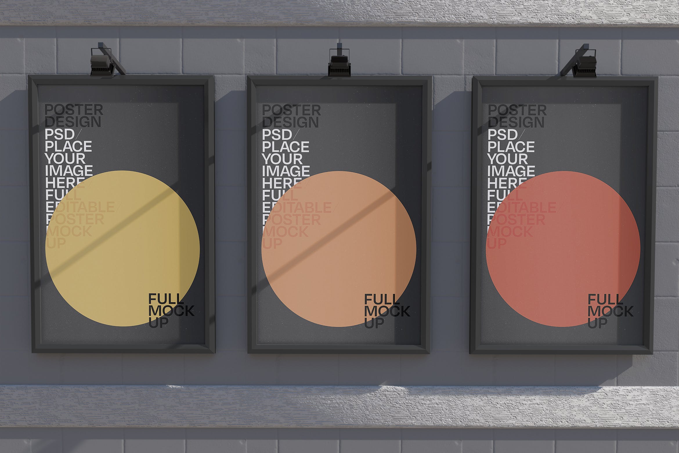 三个户外广告牌海报样机 Three Outdoors Poster Mockup