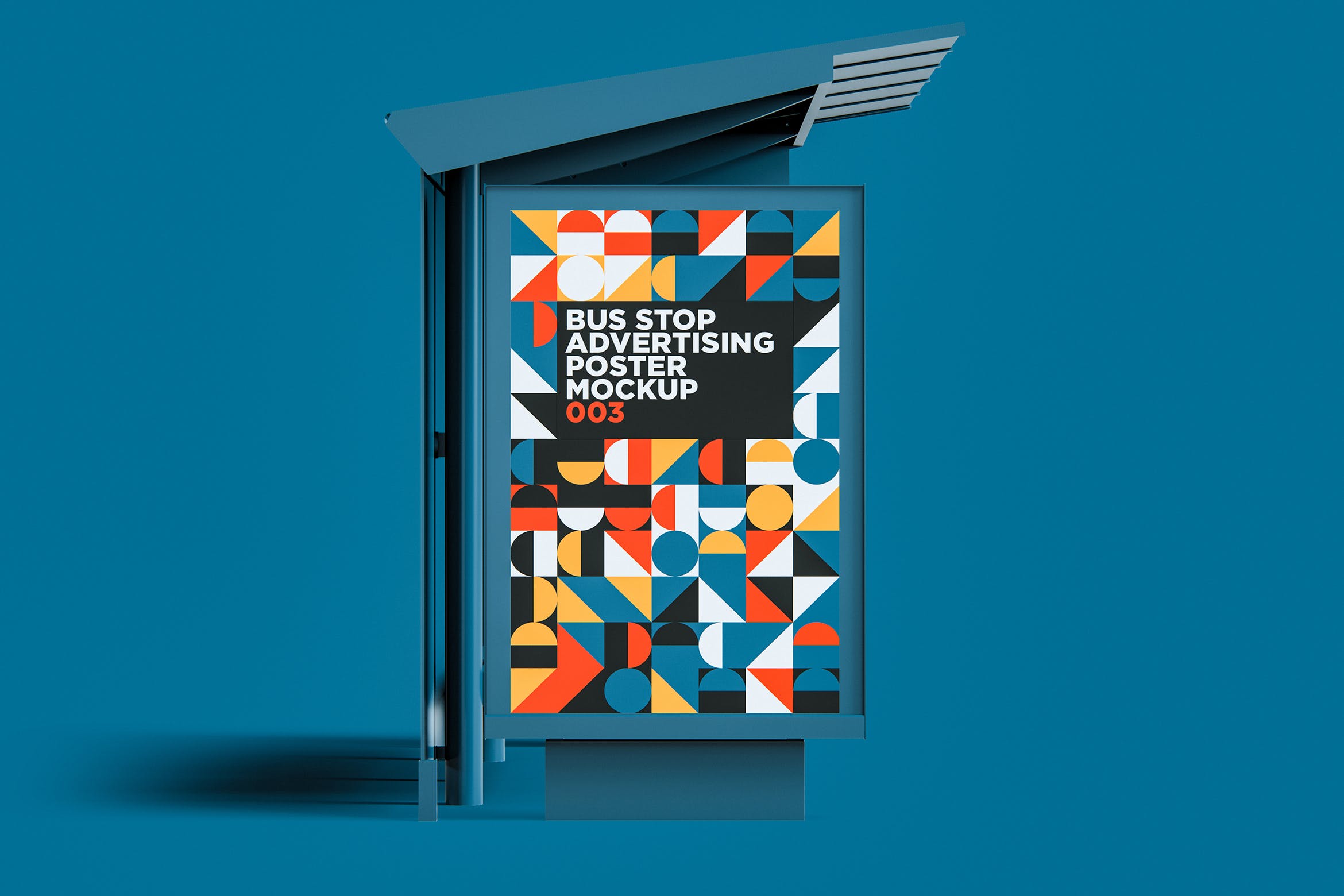 巴士站广告海报样机设计素材v3 Bus Stop Advertising Poster Mockup 003