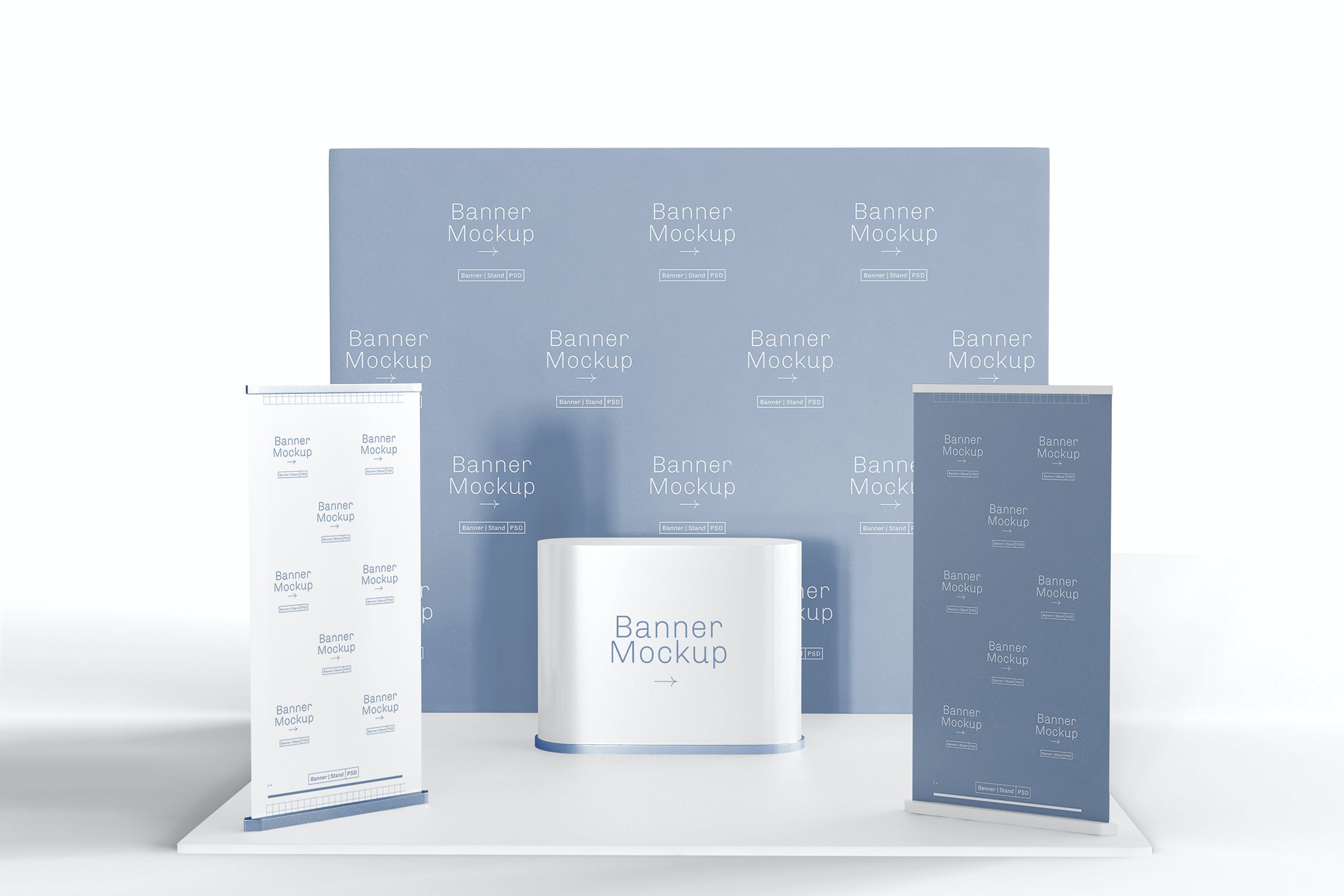 展台舞台场景广告设计样机模板v3 Exhibition Mockup