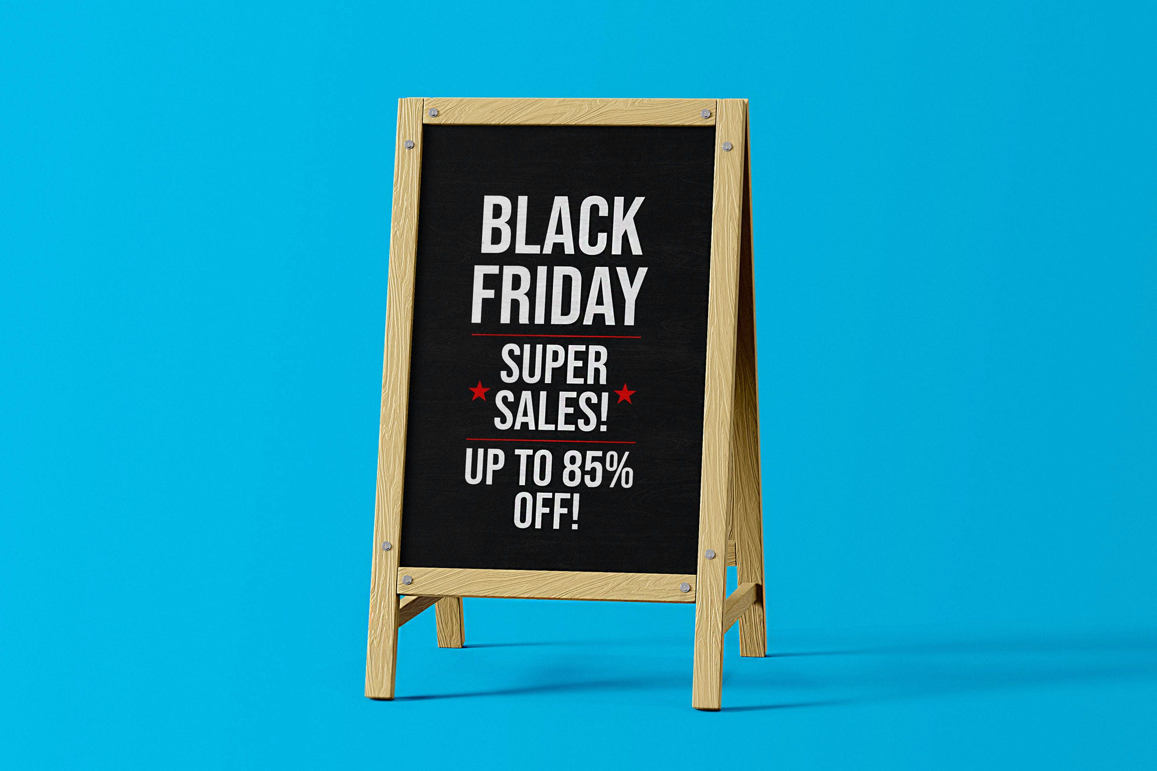 黑色星期五促销广告黑板设计样机模板 Black Friday Stand Board Mock-Up Template