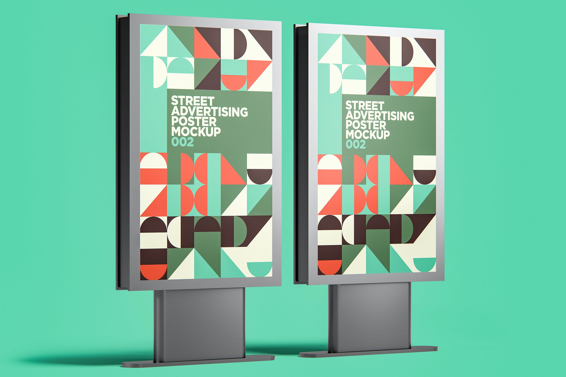 街头户外大型公交站台广告海报模型002 Street Advertising Poster Mockup 002