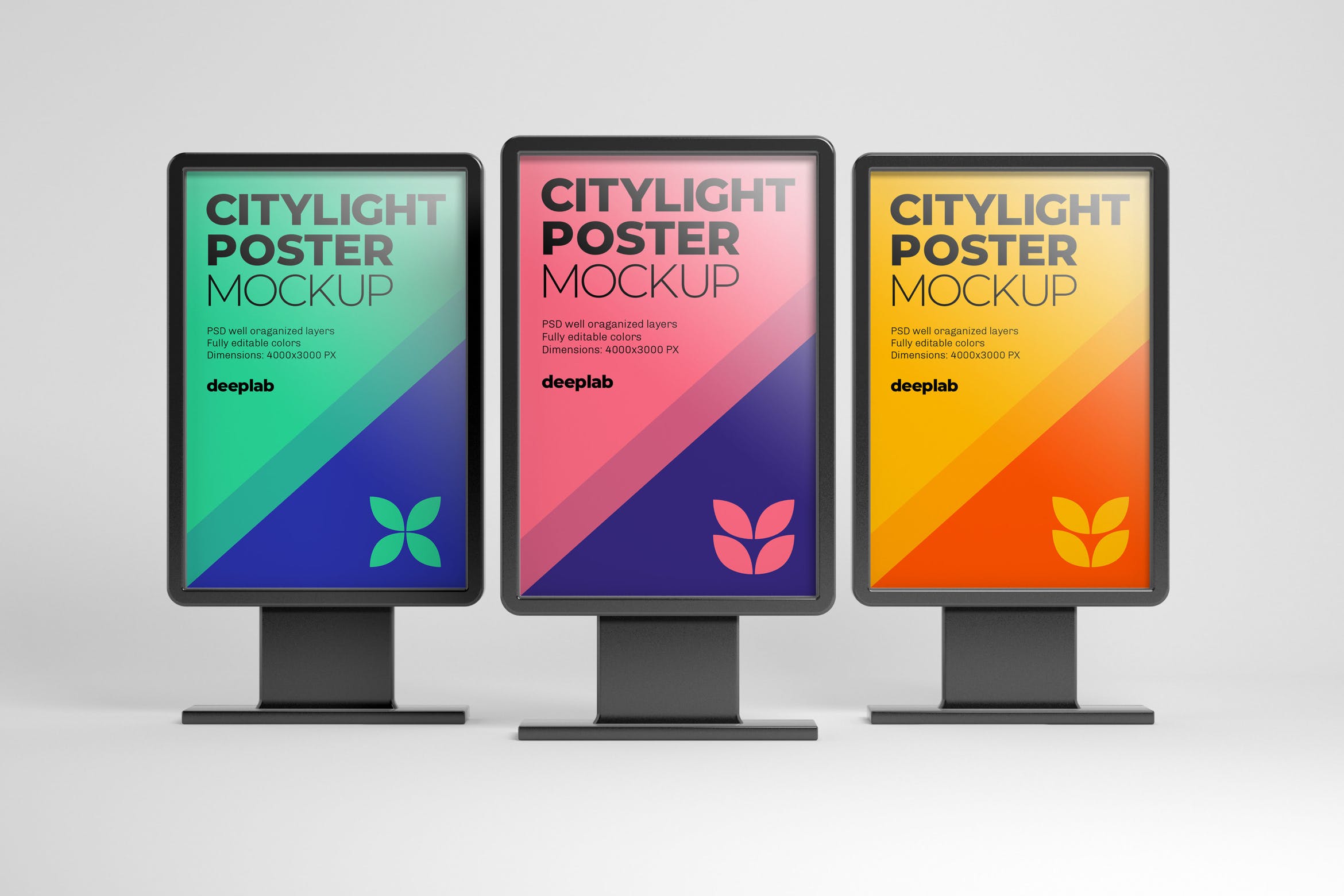 城市广告灯箱设计样机模板 Citylight Digital Poster Mockup
